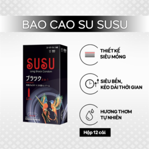 Bao Cao Su SUSU 4in1 - Kéo Dài Quan Hệ - Gai Nhẹ -HỘP 12 CÁI