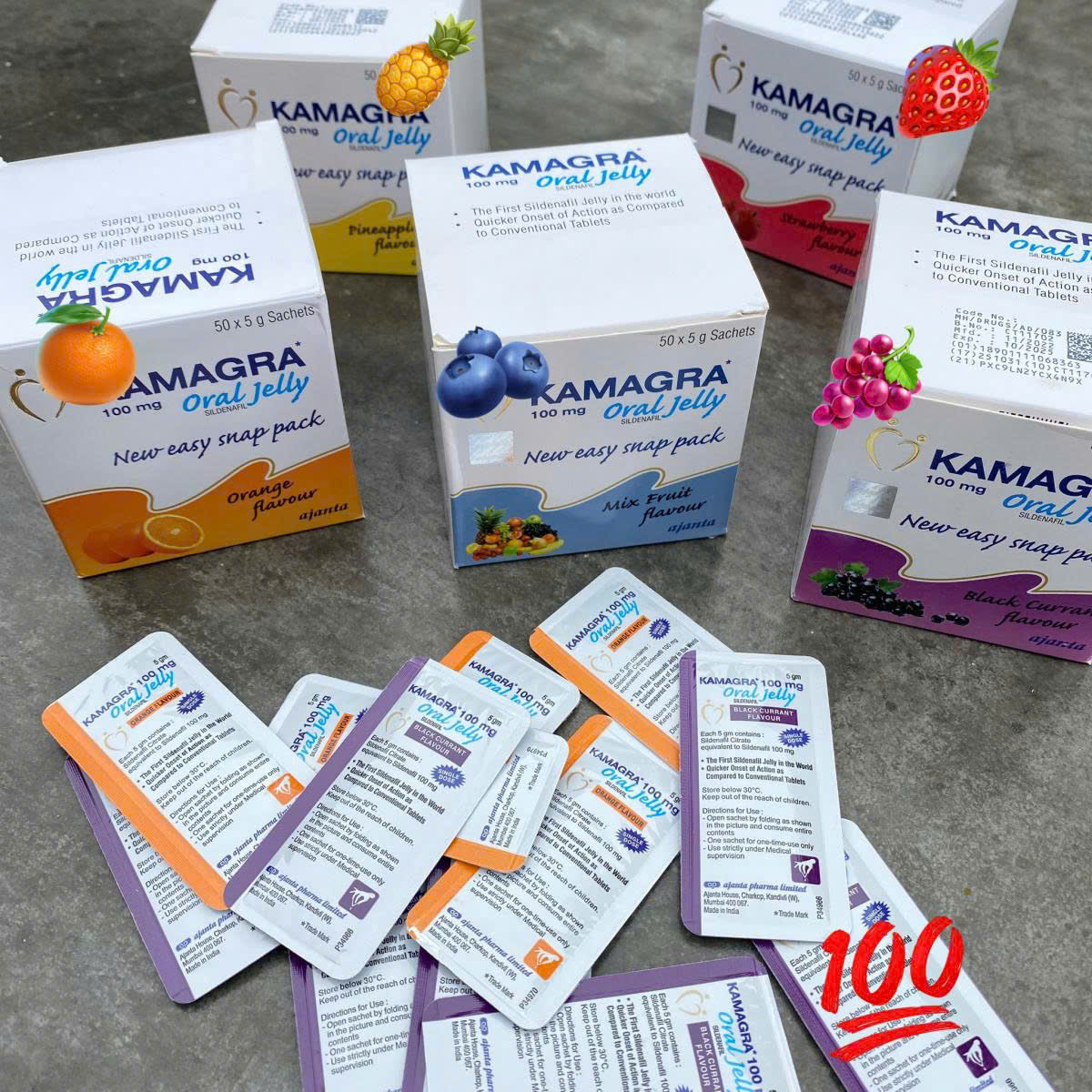 Thạch Trái Cây Kamagra  Cường Dương Hỗ Trợ Tăng Sinh Lý 100mg